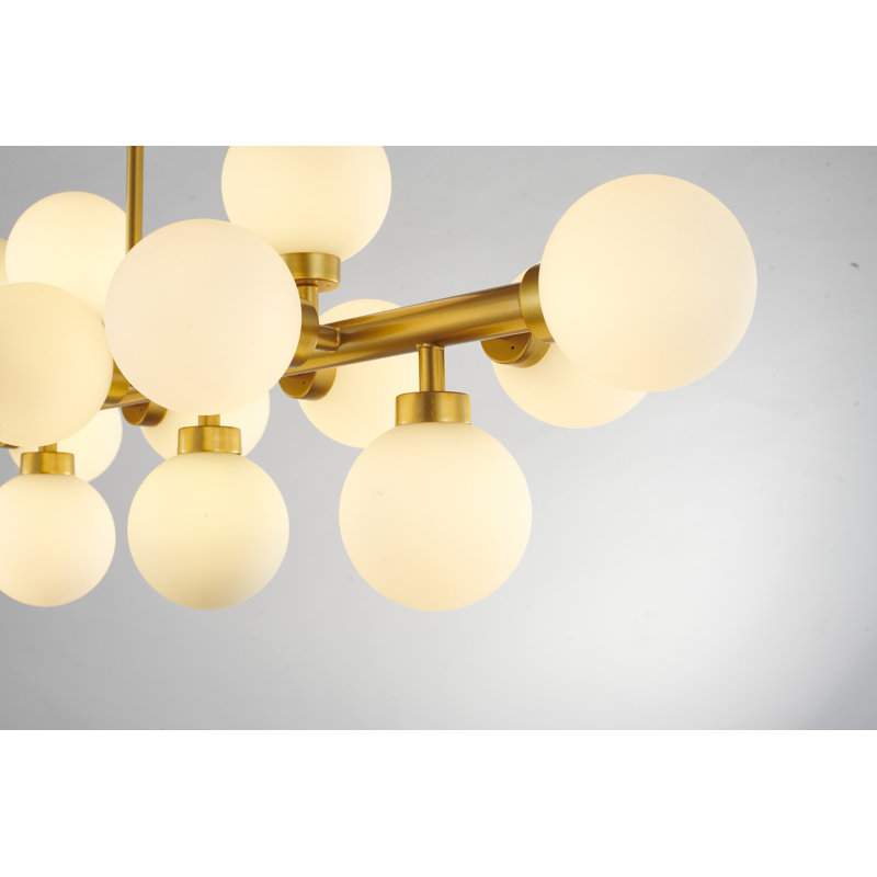 Lustre doré 16 lumières Dreher, Or