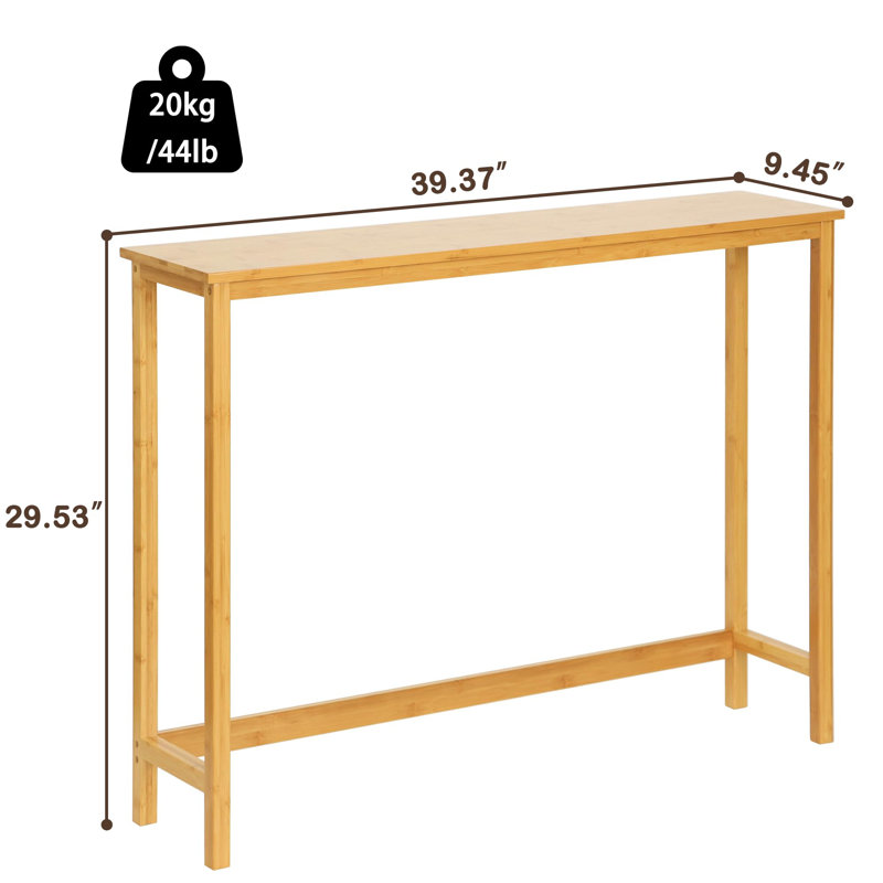 Console étroite, table d'entrée en bambou, table d'appoint mince, Bois
