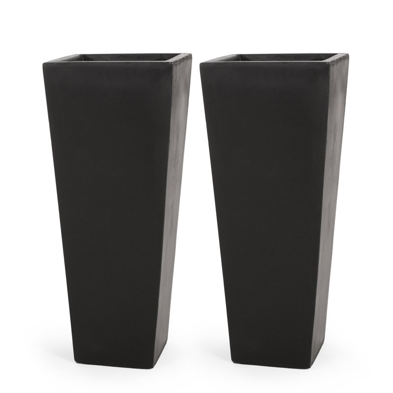 Walshville Handmade Planter, Matte Black, 32.5" H x 13" W x 13" D