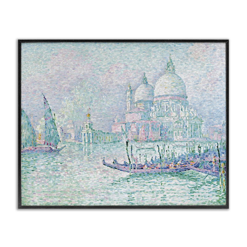 «Classic Venice Signac», reproduction d'art giclée par one1000paintings, H 24 po x l 30 po, Giclée encadrée noir minuit