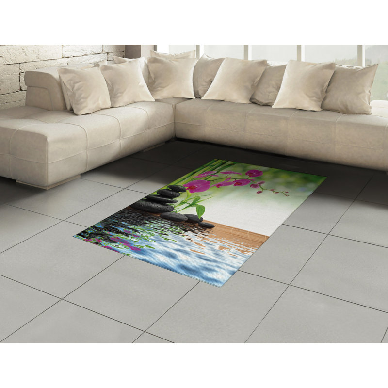 Orchid High Density Long Fiber Poly Threads Decorative Area Rug Carpet, Rectangle 4' x 5'8"