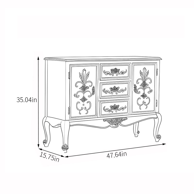 Armoire d'appoint de style européen à peinture rétro