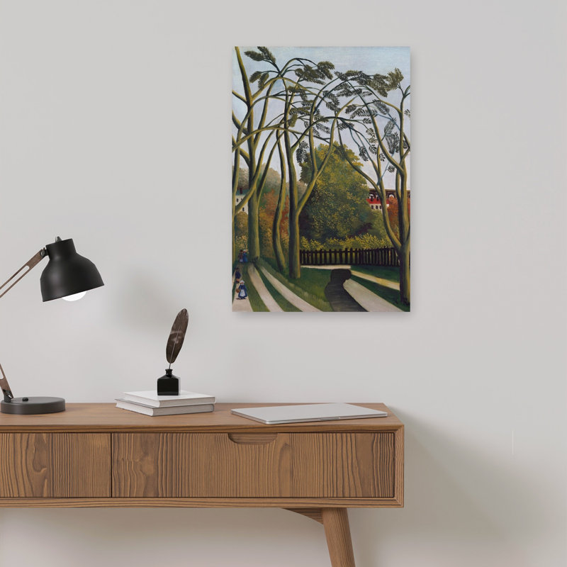 The Banks Of The Bier Near Bicetre Abstract Contemporary Landscape Architecture Wall Art Print by Pictufy - Wrapped Canvas Print