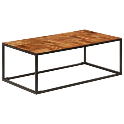 Odin Solid Acacia Wood and Steel Coffee Table