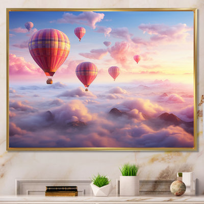 «Pink Hot Air Ballon Ethereal I» sur toile