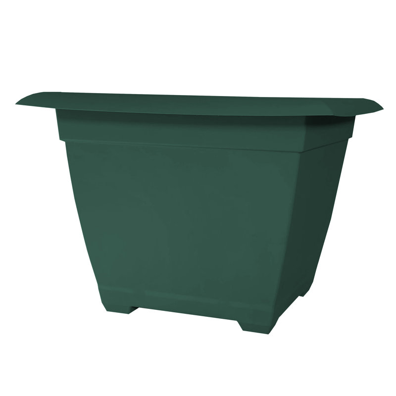 Dayton Traditional Recycled Square Indoor/Outdoor Deck Box Planter, Turtle Green