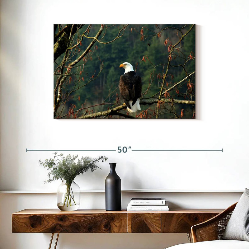 Brampt Perched Canadian Bald Eagle, 24" H x 36" W