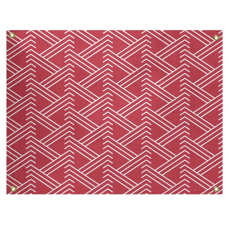 Jordao Polyester Tapestry, 26" H x 36" W, Red/White