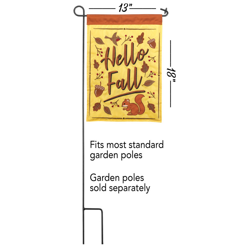 Drapeau de jardin 18 x 13 po Squirrel Hello Fall