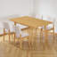 Ensemble de salle à manger 5 pièces, table rectangulaire, bois, design épuré, maison de campagne moderne, salle à manger-1092617989-1092617995