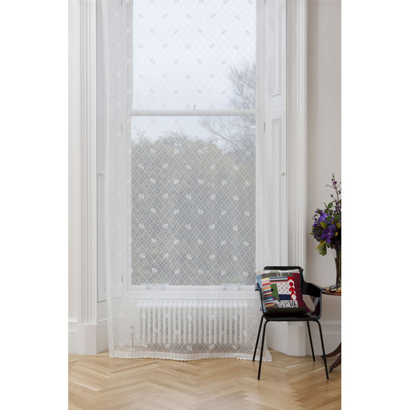 Damiya Slot Top Sheer Curtain, 150 W x 230 D cm, Ivory