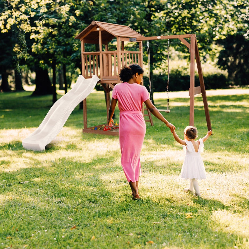 AXI Swing Set with 1 Swing(s) , 1 Slide(s), White