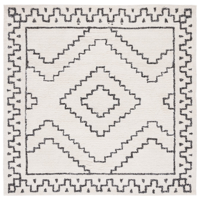 Gummer Hand Tufted Performance Oriental Rug, Square 6'