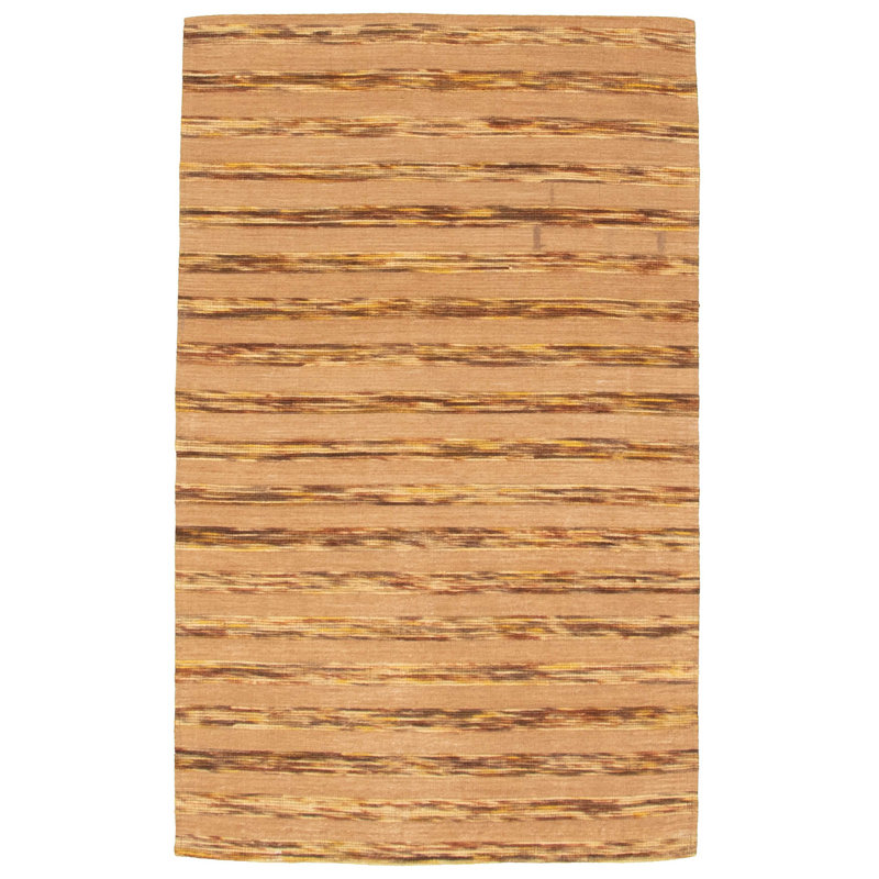 Tapis de zone brune à la main rayée noué la Artis