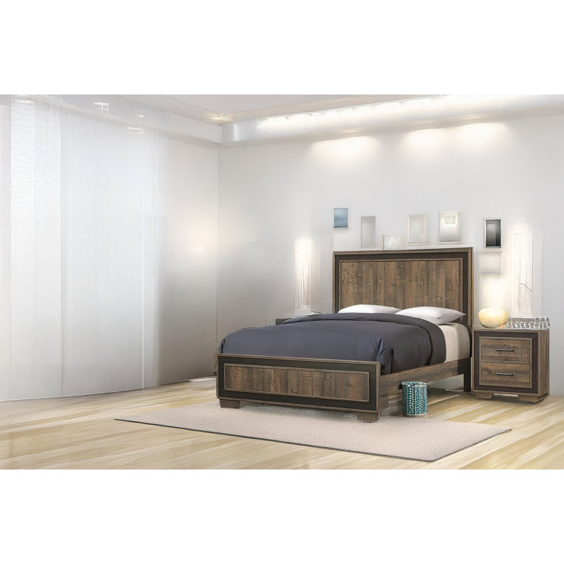 Oceane Mahogany Rustic Panel Bedroom Set, Double