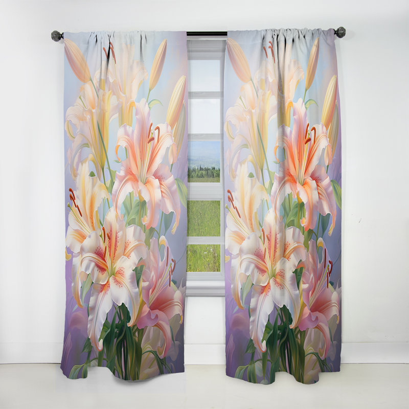 Hoyd - Rideau lys - Rideau floral obscurcissant - 1 panneau, L 52 po x L 120 po