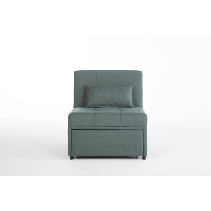 Demoris Twin Pull Out Sleeper, Green Polyester