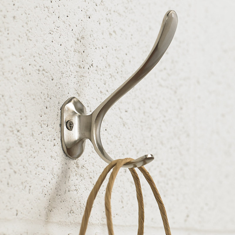Contemporary Metal Wall Hook, Chrome