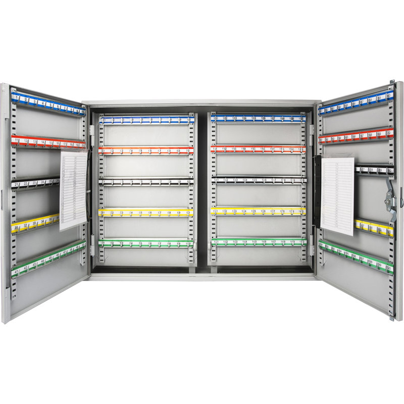 Key Locked 600 Adjustable Storage Cabinet - Gray Steel, Wall Mount, Colorful Tags For Streamlined Organization With Locking Feature Hassle-