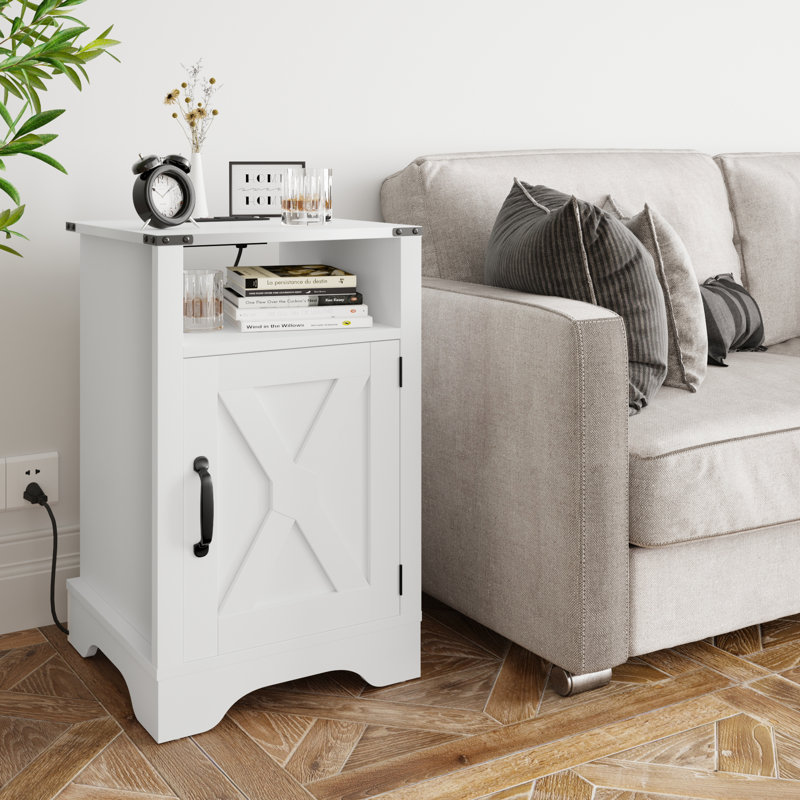 15.75cm W Bedside Table, White