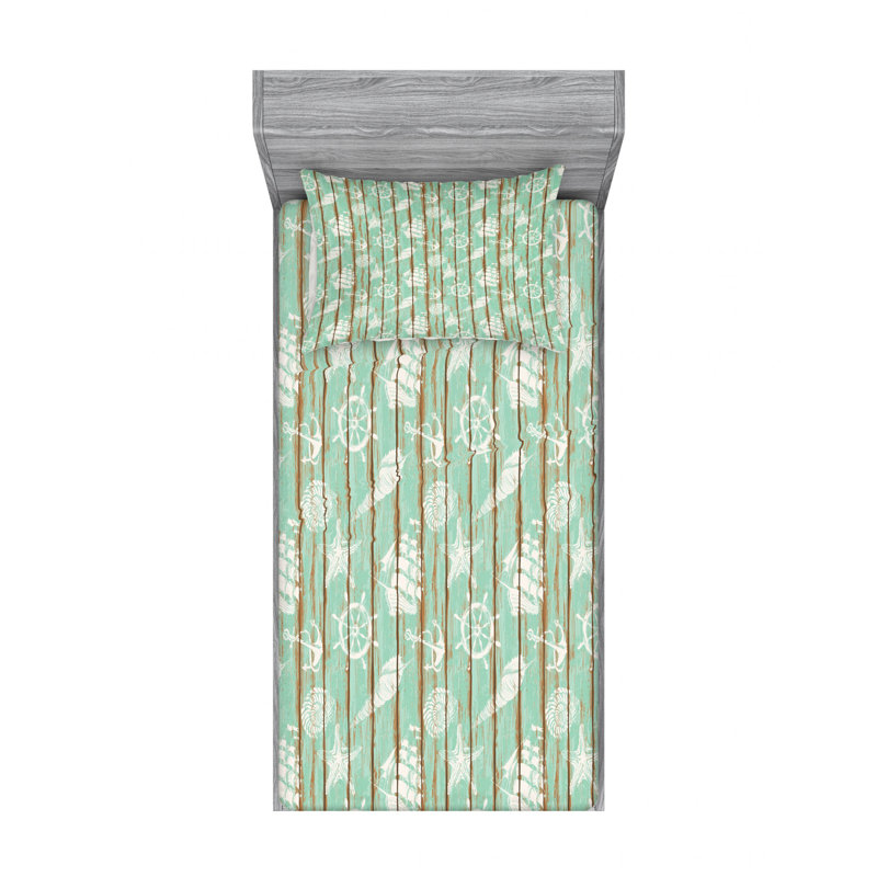 Microfiber Striped Sheet Set, Twin Sheet Set with Fitted Sheet