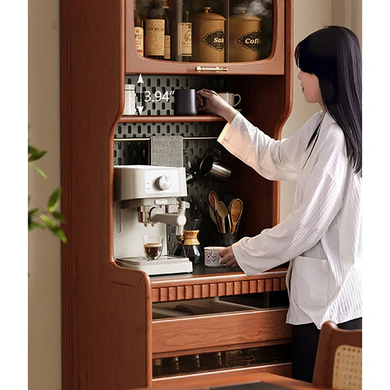 Retro Style Multi-Functional Large Capacity Pantry