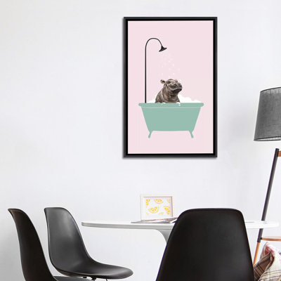 Hippopotame dans une baignoire, art encadré