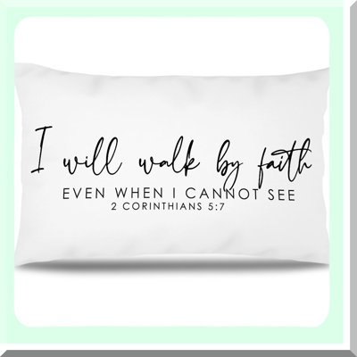 Faithful Journey Pillow Cover - Inspirational Christian Gifts - Walk by Faith Decorative Pillow Case - Bed Pillow Cover