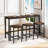 Francestown Long Dining Table Set With 3 Stools Pub Kitchen Set Side Table With Footrest,dining room set,dining table set-1003972654