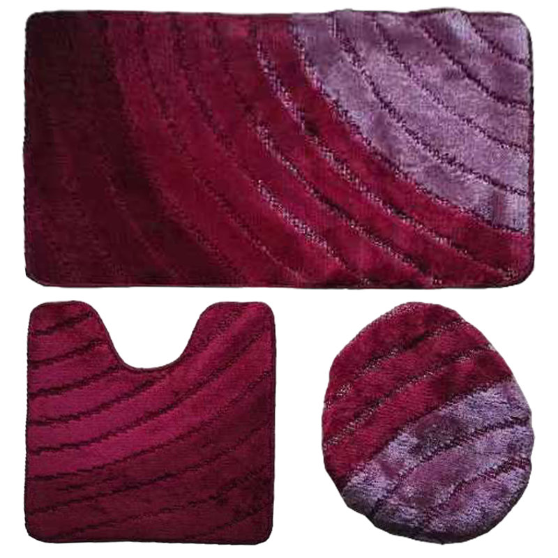 Crestside Non-Slip Bath Rug, Galaxy Burgundy