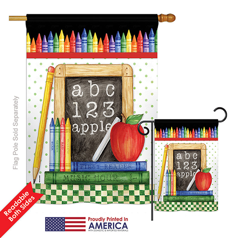 Drapeau de jardin en polyester pour école