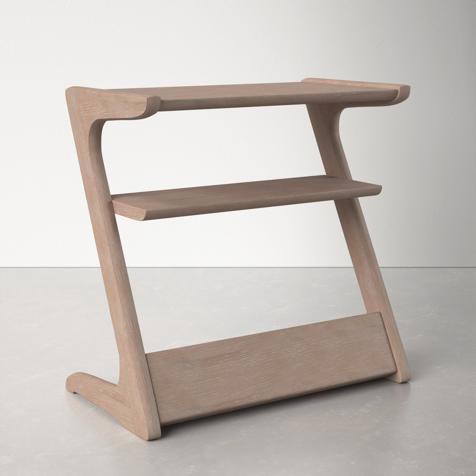 Silhouette Solid Wood End Table, White Wash