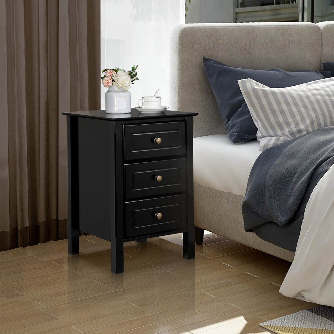 Modern 3 Drawer Bedside Table Nightstand