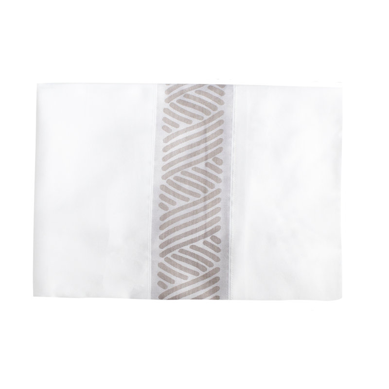 The Met X Ann Gish 100% Cotton Pillowcase Set, Bone/Ash, King Pillowcase
