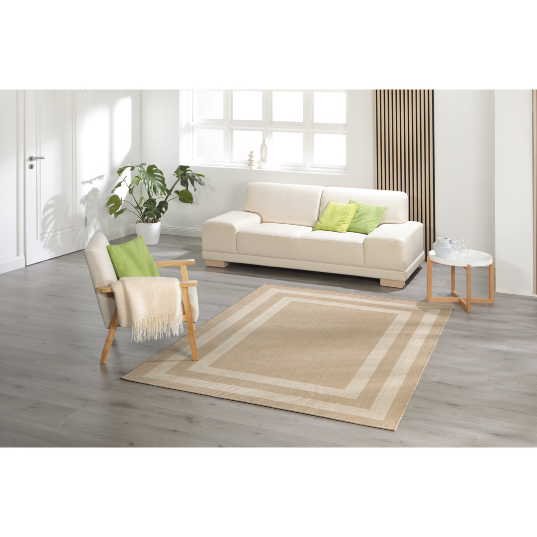 Teppich Matxalen aus Baumwolle in Beige