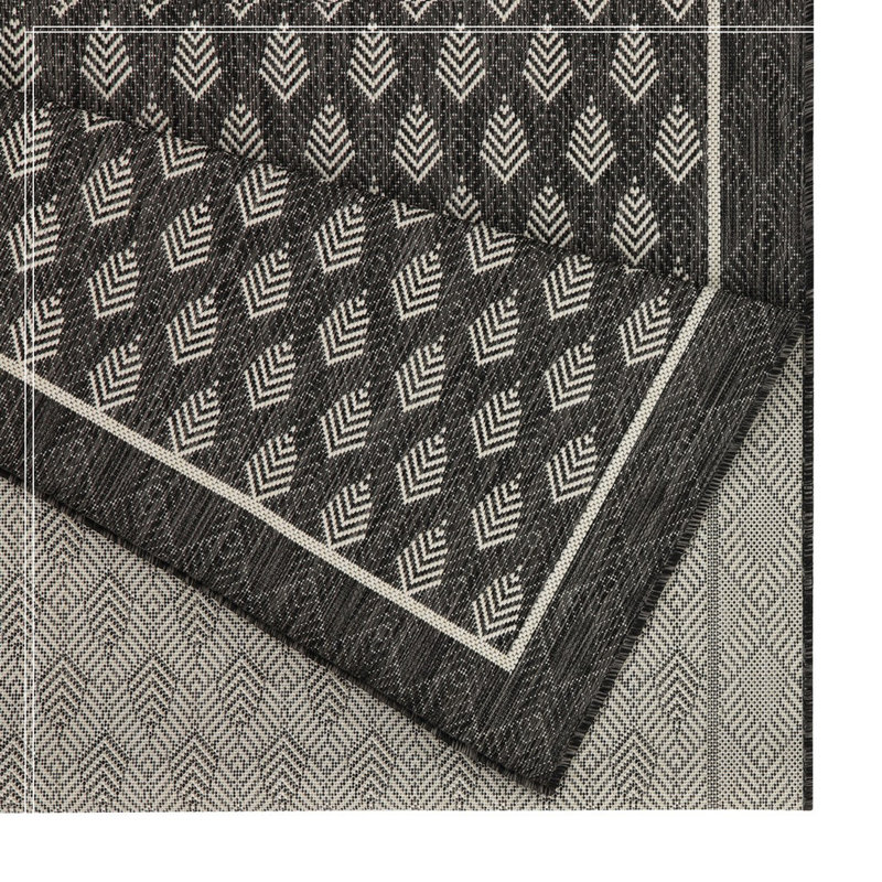 Anthracite Indoor/Outdoor Area Rug, Rectangle 5'3" x 7'3"