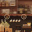 Buffet en bois massif brun et verre
