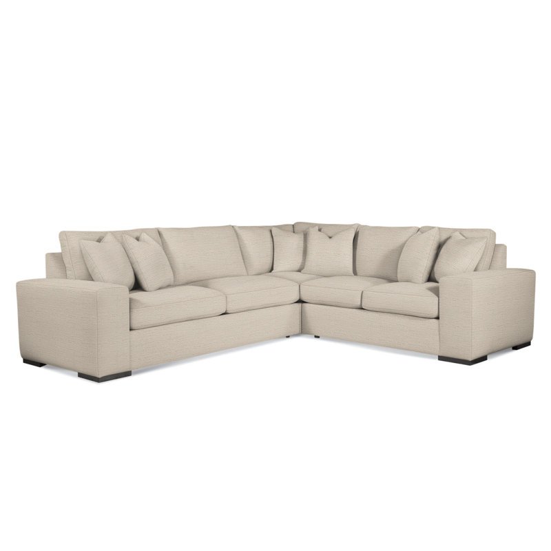 Memphis Sectional, Frost White, Right Hand Facing, Brown Geometric, 0456-33