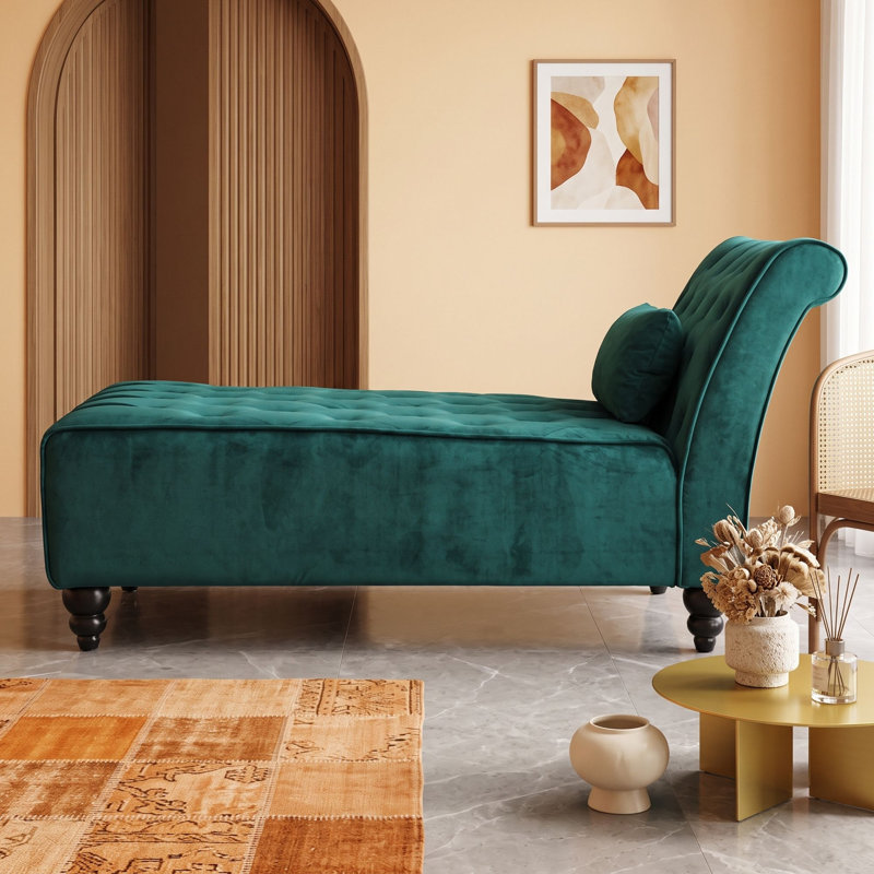 Chaise Lounge with Wood Legs