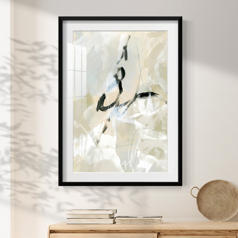 Scribble Veil I - impression encadrée, Noir, H 28,5 po x l 20,5 po