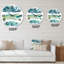 Blue and Green Clouds I - Horloge murale moderne