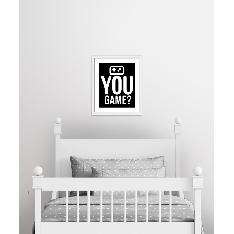 «You Game inversée», art encadré, H 26,5 po x l 22,5 po x P 0,63 po, Cadre blanc