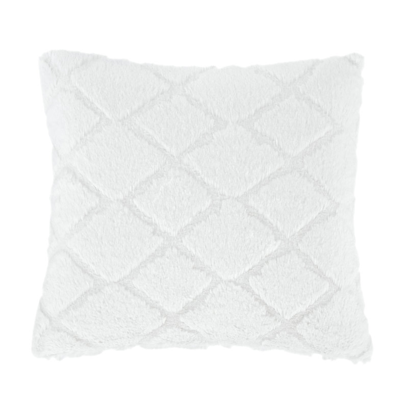 Cosy Diamond Cushion with inner and Cover, White