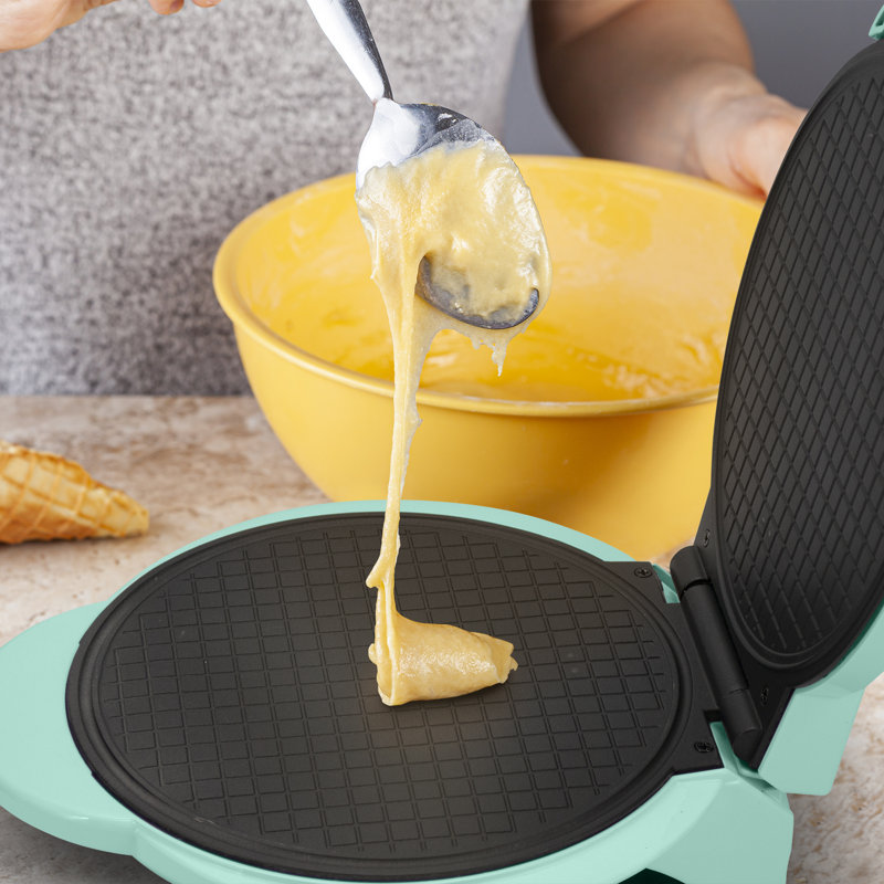 Mint Electric Nonstick Waffle Cone Maker with Shaper Roller