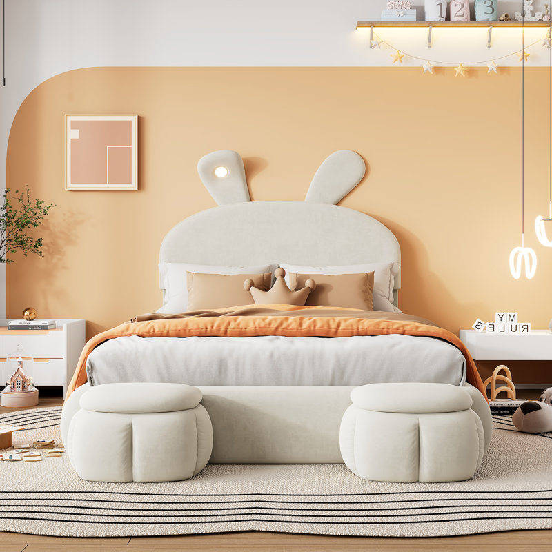 European Double (140 X 200 Cm) Daybed Bed Frame with Storage Included, Beige