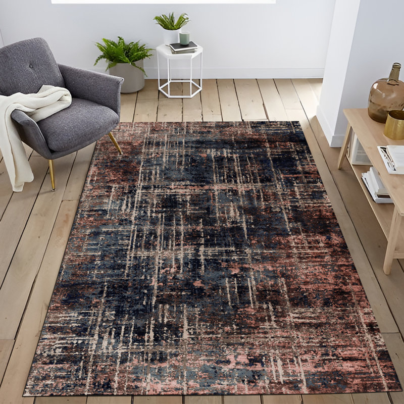 Tapis intérieur / extérieur en polypropylène tissé à la machine Vicktoria, Rectangle 3 pi 4 po x 5 pi