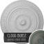 Médaillon de plafond Endurathane Christopher, DE 26 5/8 po x P 2 1/4 po, finition craquelée éclatée de nuages peinte à la main-28581591