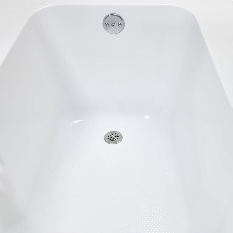 72'' x 36'' Acrylic Soaking Drop-In Bathtub, Drain Included, Polished Chrome