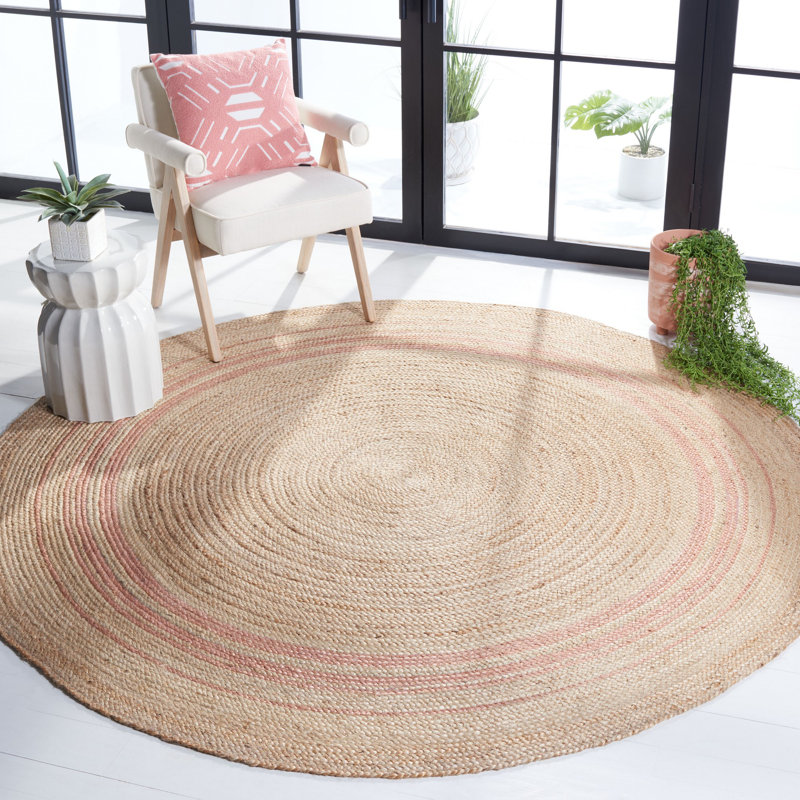 Winthrop Natural Fiber Hand Woven Jute Rug, Round 7'