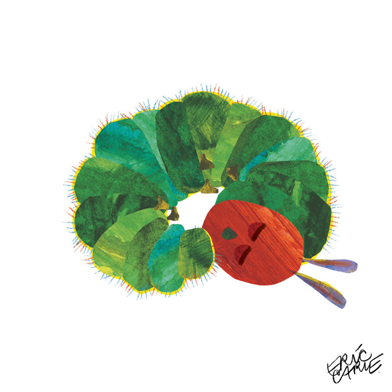Napping Caterpillar - Painting on Canvas, 46cm H x 46cm W